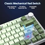 Fogruaden Wired 75% Mechanical Gaming Keyboard 75 Percent Matcha Keyboard Hot Swappable Gasket Mount, Red Switch, RGB Backlit 82 Keys TKL Mechanical Keyboard, NKRO Compact Keyboard with Knob