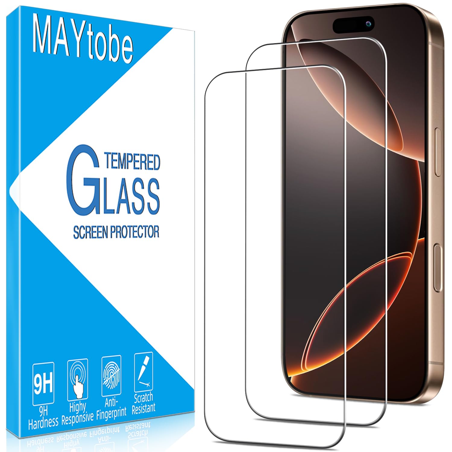 MAYtobe 2 Unidades Protector de Pantalla para iPhone 16 Pro Max