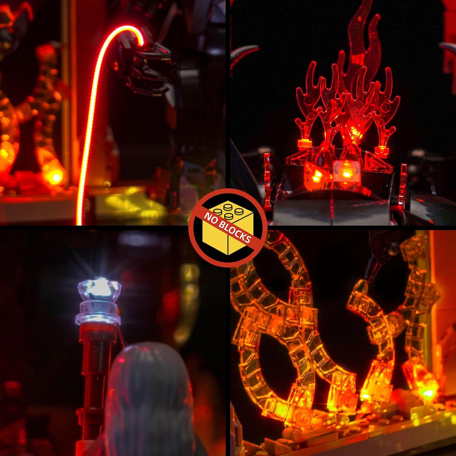 BrickBling Light Compatible with Lego Balrog Book Nook, Creative Lighting Compatible with Lego 10367 - Excluding Bricks (RC Version Light)