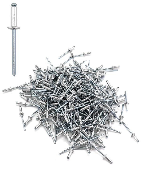QWORK Aluminum Blind Rivets, 500 Pcs 3/16 in. x 1/2 in.(4.8 x 12 mm) Pop Rivets, Grip Range 7.0-9.0mm by QWORK - Used condition - CA$20.98