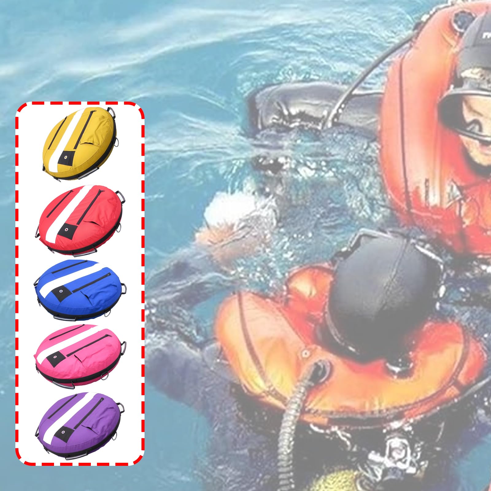 Lot de 3 bouées de plongée gonflables haute visibilité pour entraînement et surfaçage