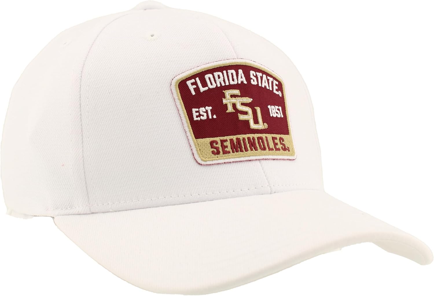 Florida State Seminoles NCAA Officially Licensed Fitted Hat ZH Patch Switchback White, Large - Image 5