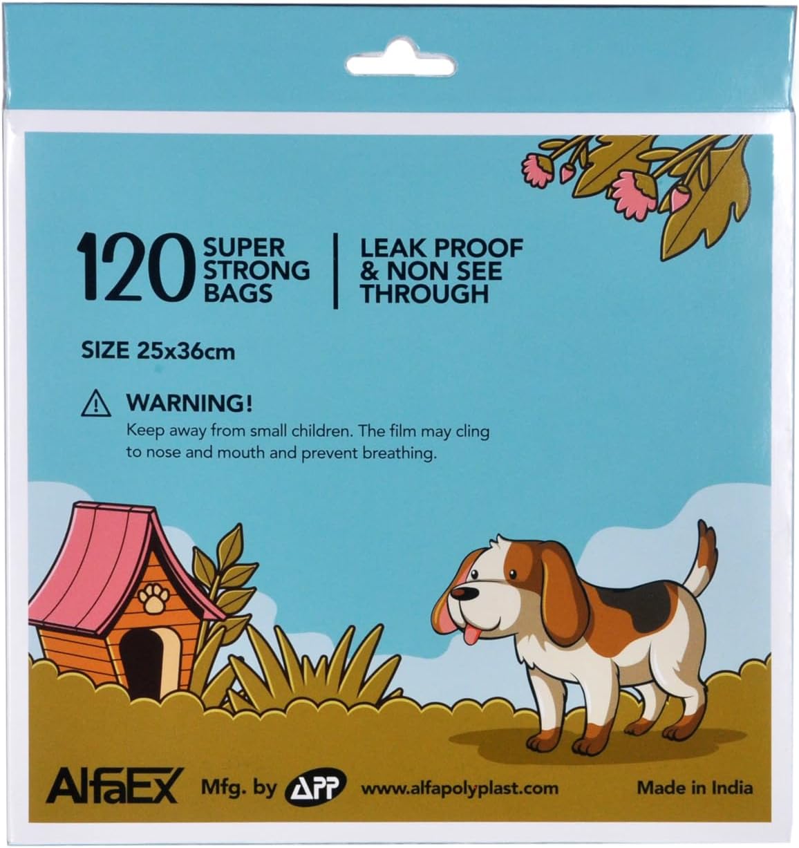 Heavy Duty Poop Bags - Leak Proof & Non See Through - Extra Thick Pet Waste Bags - Easy Tie Handles - Unscented - Black - 6 x 14 Inches. (1200 counts - Pack of 10)