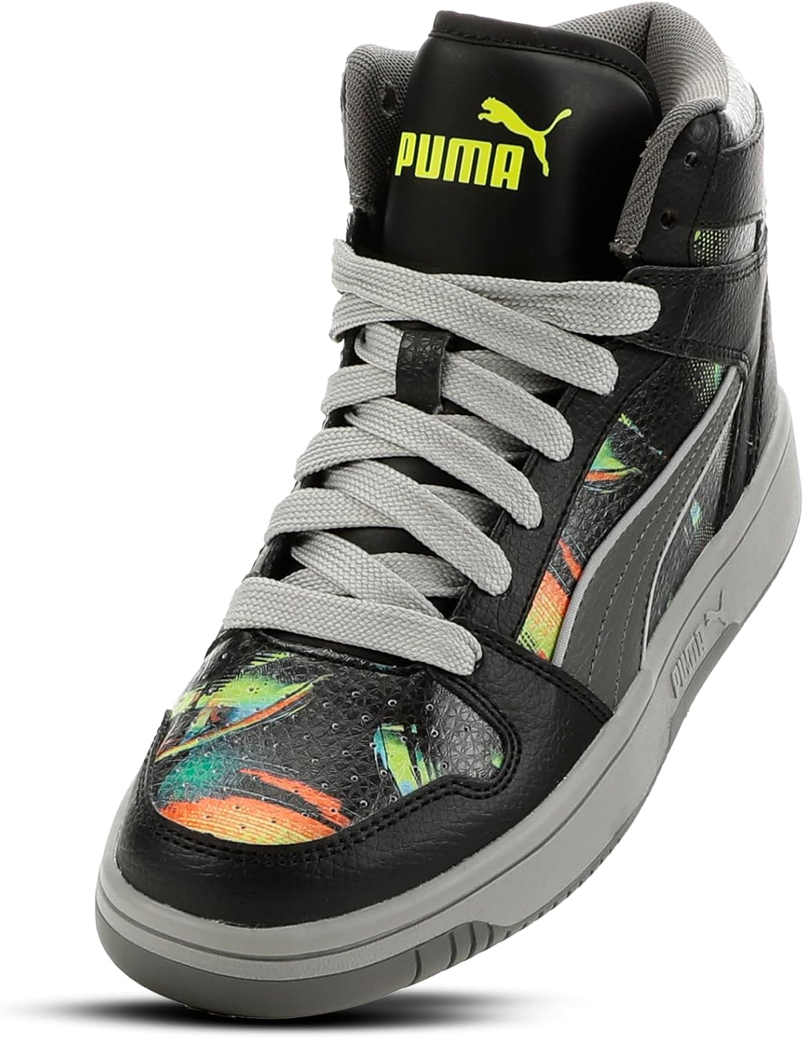 PUMA Kids Boys Rebound Layup Lo Nubuck Lace Up Sneakers Shoes Casual - Grey