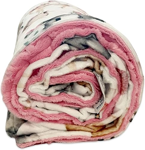 Miniatura 5 de MEG ORIGINAL Manta para bebé niña, Sweet Darlings, Woodland Animals de doble grosor y manta de cochecito suave celestial