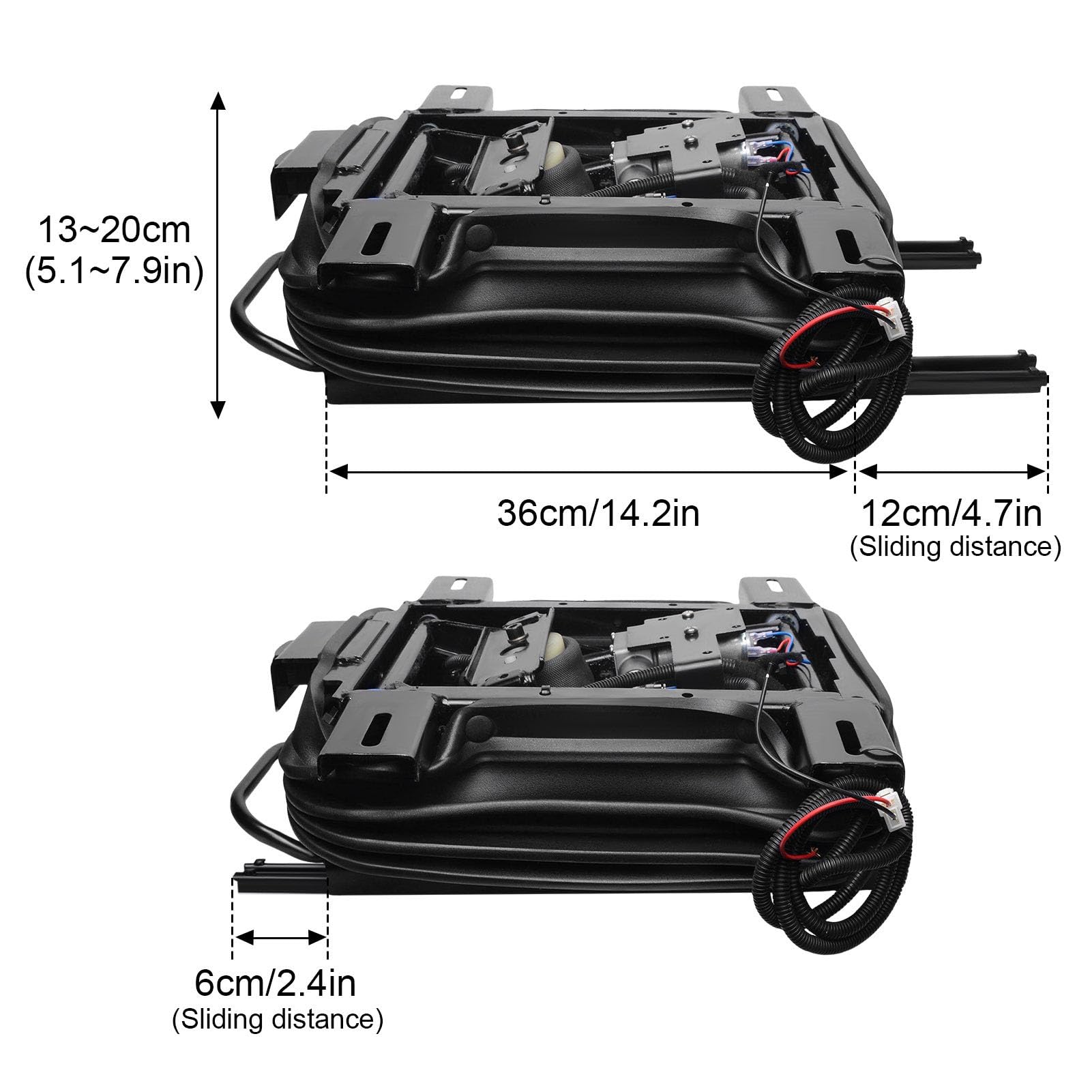 Akozon Base Universal de Amortiguación de Asiento con Suspensión Neumática de Alta Resistencia para Camiones, Vehículos Recreativos, Tractores