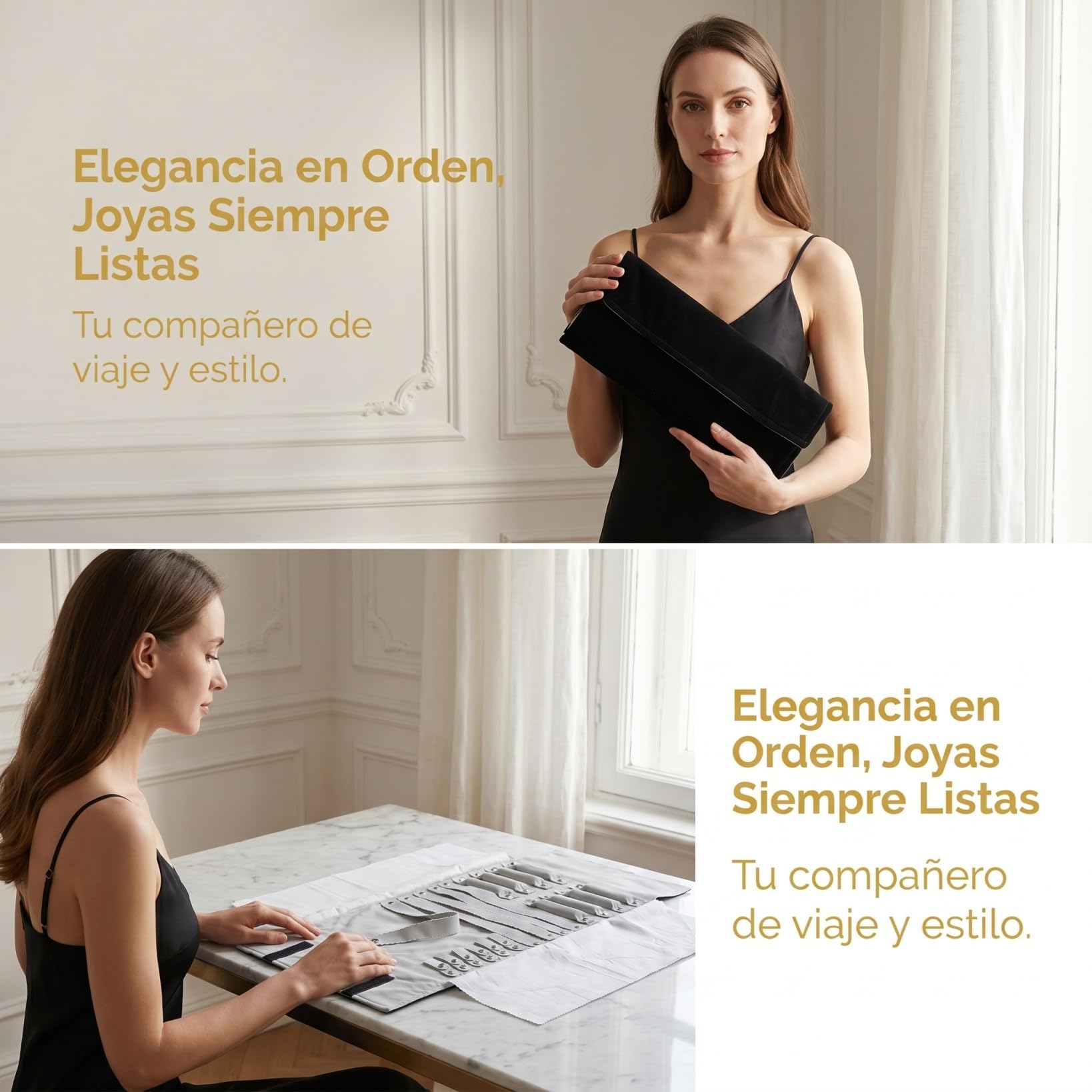 CALLARON Organizador Para Joyas Espacio Para Brazaletes Anillos y Collares Bolsa Portátil De Tela Resistente Para Almacenamiento Casa y Viajes