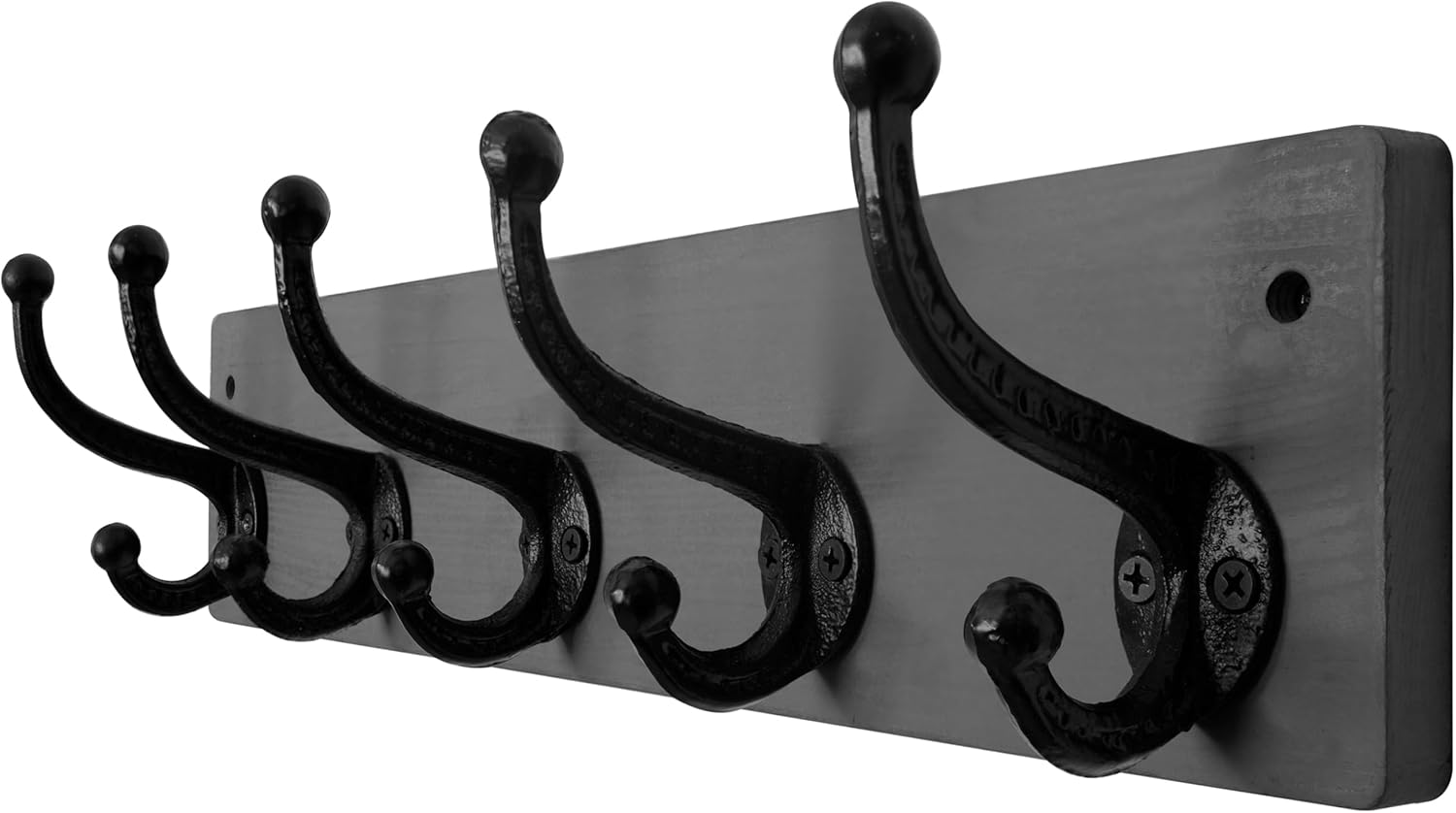 WEBI Rustic Coat Rack Wall Mount,5 Cast Iron Coat Hooks