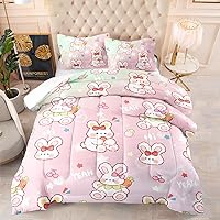 Vista 161 de CVHOUSE Juego de ropa de cama con diseño de panda, juego de edredón individual con panda y 2 fundas de almohada, lindo juego de colcha kawaii