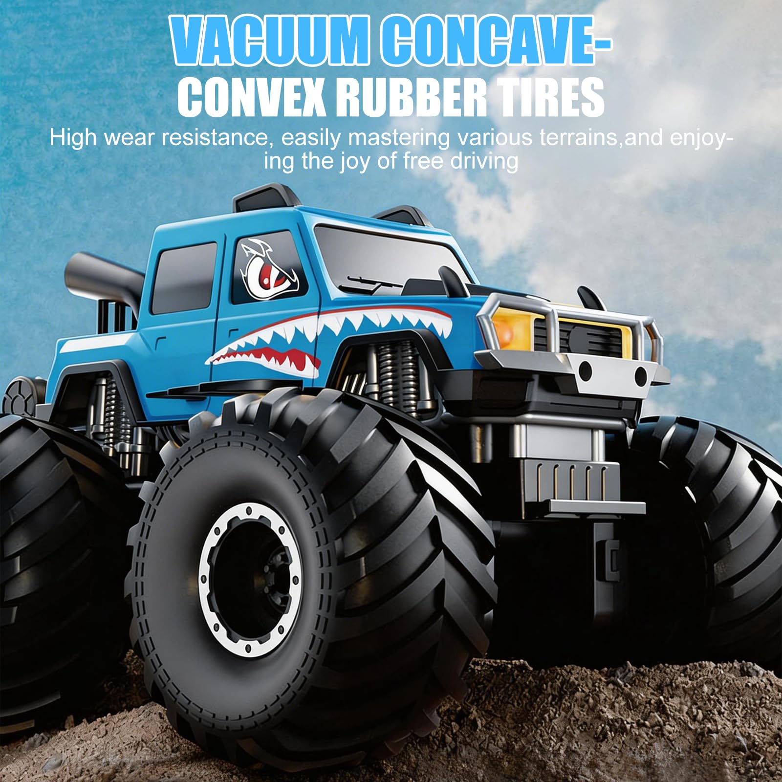 Macchina Telecomandata per Bambini, 2.4GHz 4WD Impermeabile Doppio lato Monster Truck Veicolo Anfibio Telecomandato con Sensore Gesti, Off-Road Auto RC per Sabbia, Prato, Acqua e Terreno