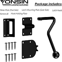 Vista 3 de Gancho de pestillo deslizante, pestillo de puerta de perno deslizante, gancho de cierre duradero para puertas y puertas, pestillo de puerta