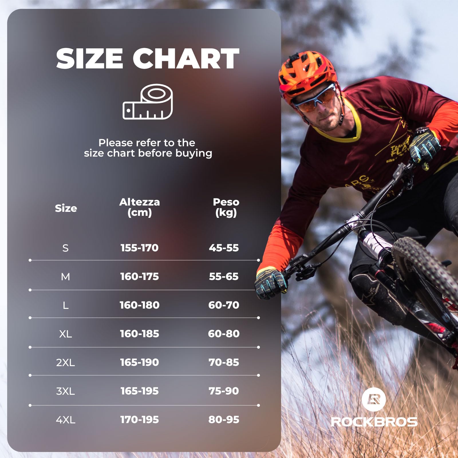 ROCKBROS Fahrradhose Herren Lange Kompression Radlerhose mit Taschen Gepolsterte Leggings Elastische Atmungsaktive Fahrrad Hose mit Sitzpolster für Herbst/Frühling S-4XL