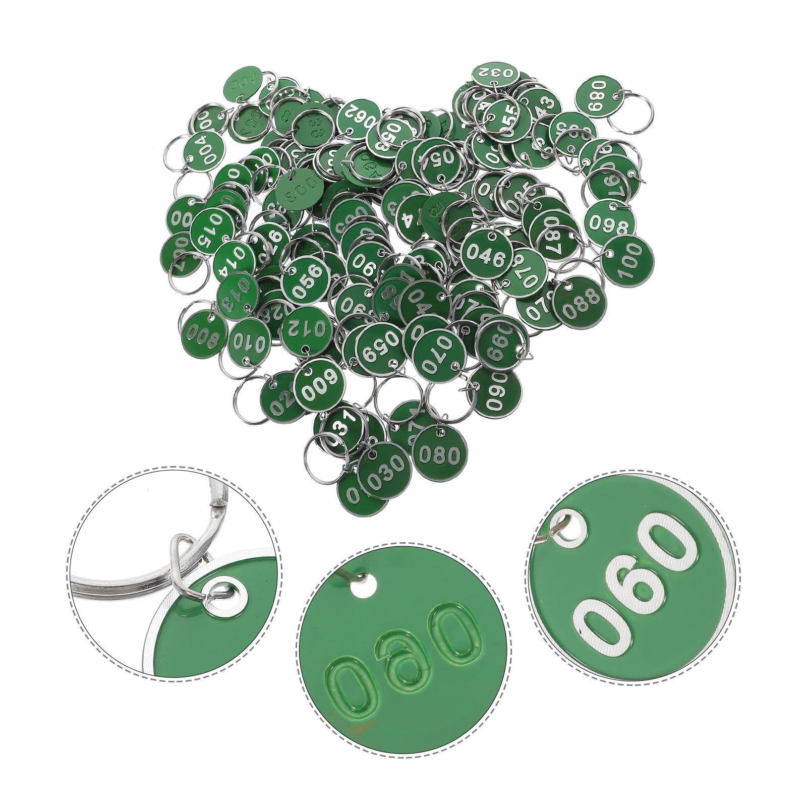 Targhette Numerate per Chiavi Anello 100 Pezzi in Lega di Alluminio