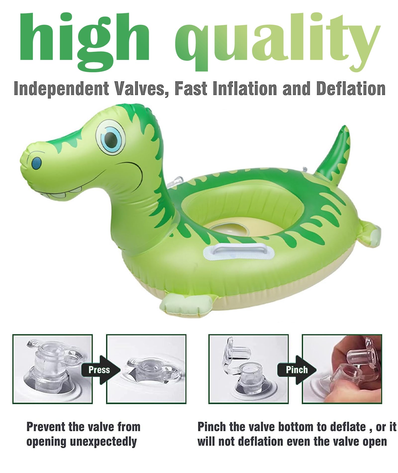 Swimming Tube for Kids, Swimming Pool Accessories, Dinosaur Swimming Accessories for Kids Inflatable Floaties Animal Ring Ride On Party Toys for Girls Boys Summer Beach Water Party - Image 3 thumbnail