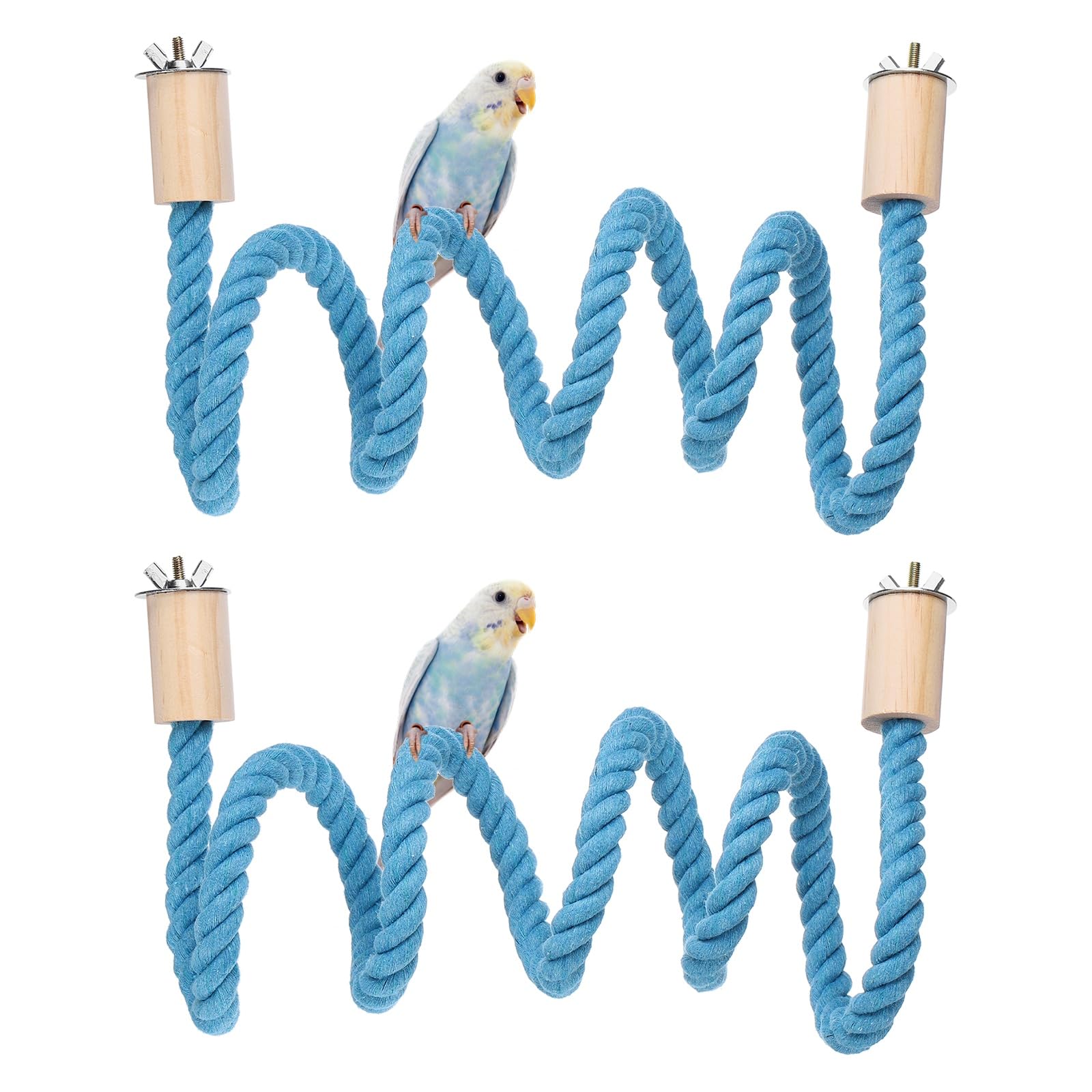 QUARKZMAN 2 Pcs Perchoir À Corde pour Oiseaux Balançoire (Bleu) pour Parrot