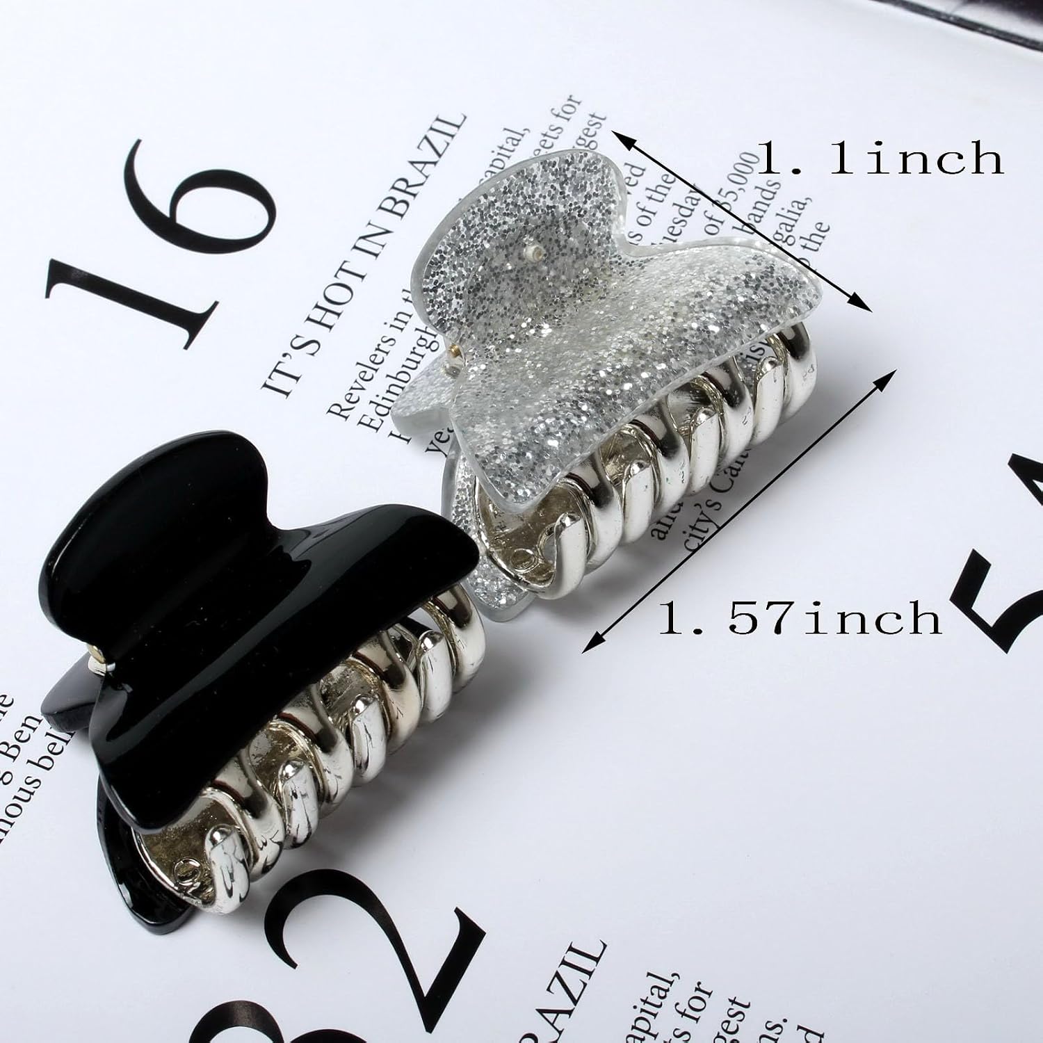 1.57 Inch Small Claw Clips for Women Girls Resin Claw Clips 6PK image 4