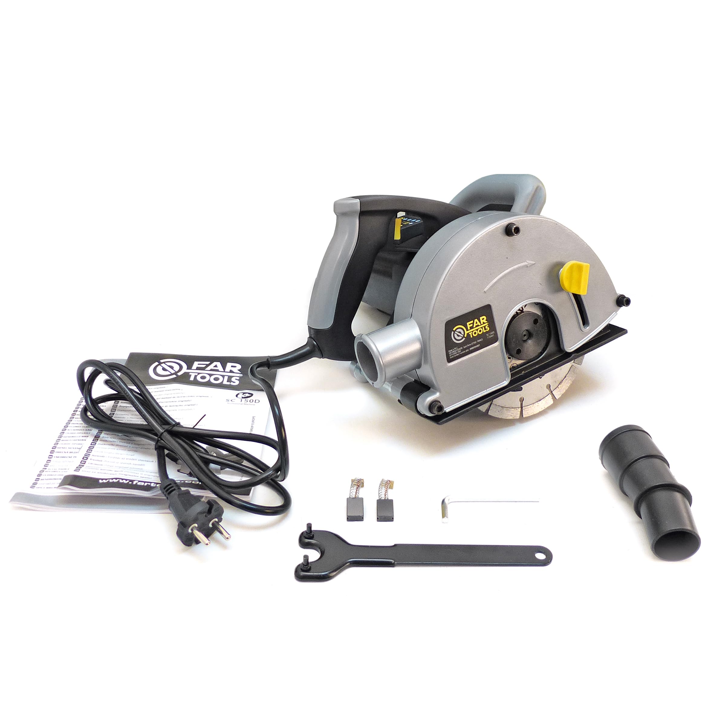 Fartools Rainureuse 1700W, 2 disques diamant béton Ø150mm, 4000tr/min, 14/19/29mm, 40mm