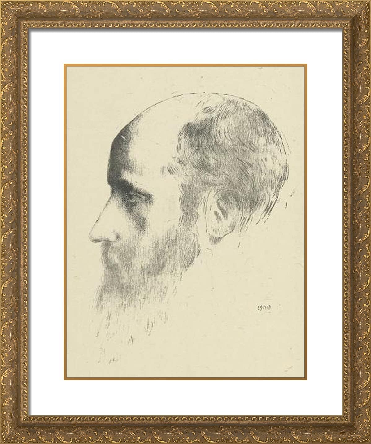 ArtDirect Redon, Odilon 20x24 Gold Ornate Framed Art Print with Double Matting Titled: Édouard Vuillard