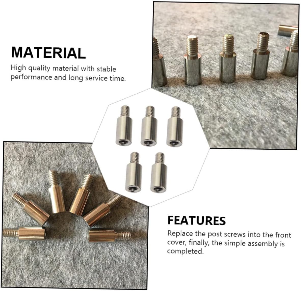 15pcs Binding Extension Posts for Scrapbook Photo Albums Plated Screws Easy to Install for Handcraft Projects