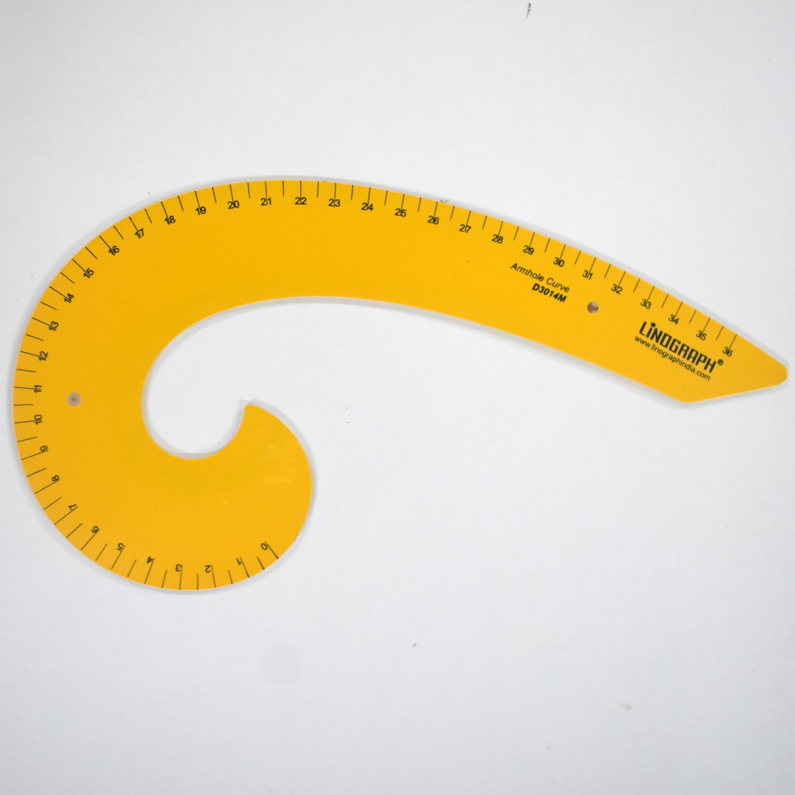 Prabhas Designs - Tailor's multi-purpose Pattern maker, arm hole curve, and Yellow French curve combo (3 pcs) || useful for templater for Necklines, arm hole curve, sleeve cutting, Hard Plastic 1