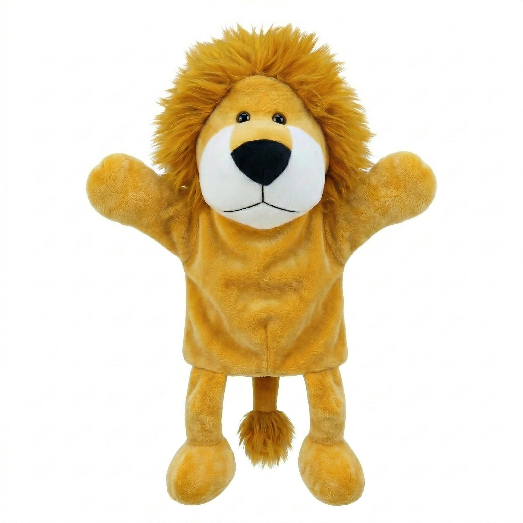 Marionetas de mano de animales para niños, incluye lobo, tigre, león, mono con patas, perfectas para contar historias, enseñanza, preescolar, regalos de cumpleaños (boca abierta móvil) - 5
