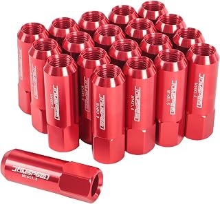 JDMSPEED New Red 20PCS M14X1.5 60MM Extended Forged Aluminum Tuner Racing Lug Nut