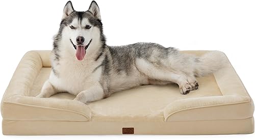 Vista 457 de Bedsure - Cama ortopédica mediana para perros, sofá cama impermeable para perros medianos, espuma de soporte con funda extraíble y lavable, forro