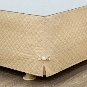 Saia para Cama Box Queen Matelada com Pingente - Avelã (Avelã, Queen)