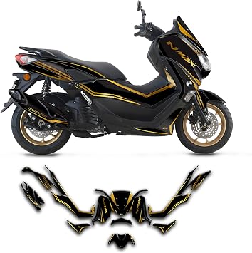 Custom Decal Kit for Scooter NMAX 125 155 2020 2021 2022 2023, Black Yellow, YMNMAX20N001-KR