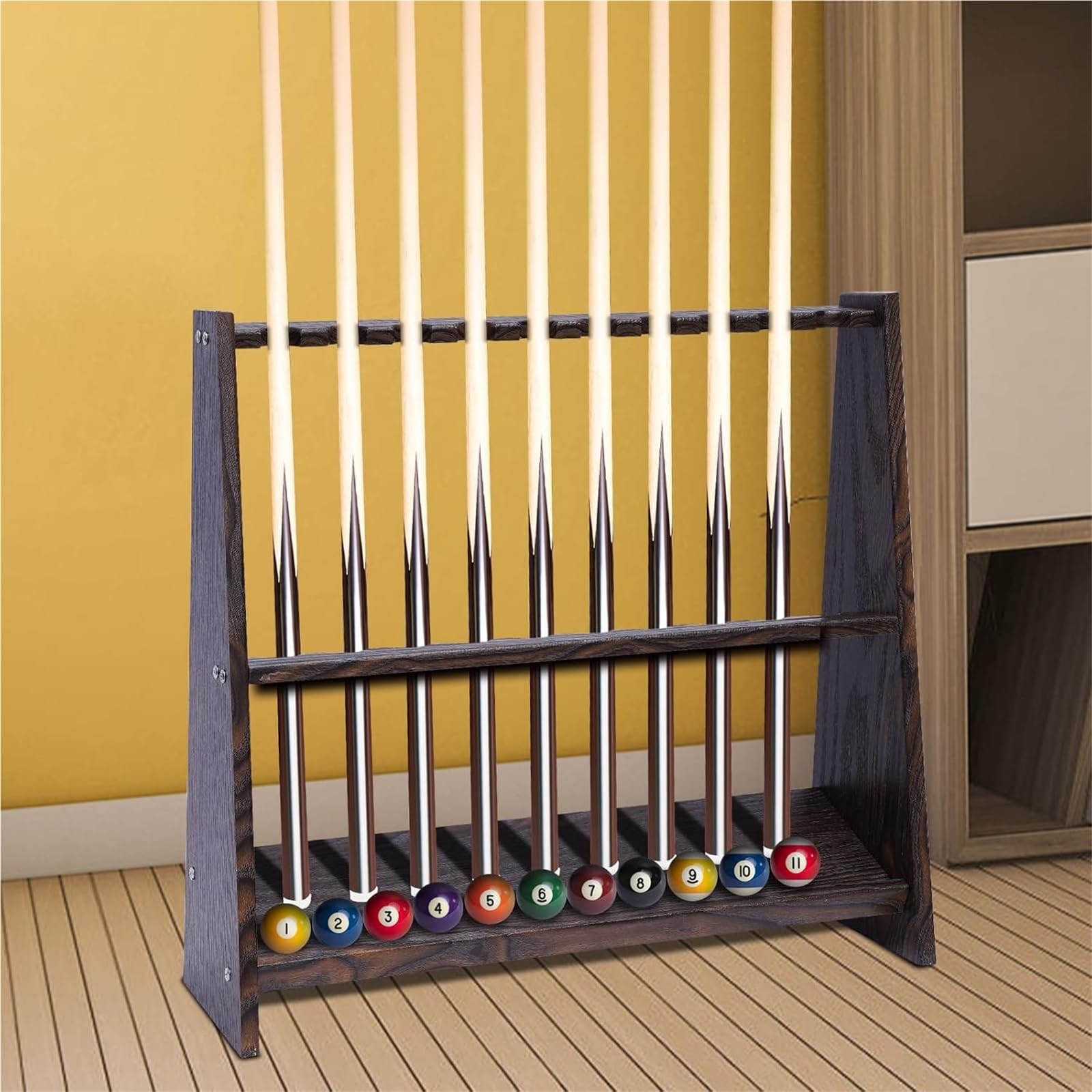 Support de queue de billard en bois ideal pour optimiser votre salon de jeux