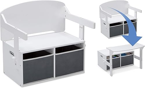 Miniatura 6 de Delta Children MySize - Banco de actividades convertible para niños color gris Bianca Blanco, gris