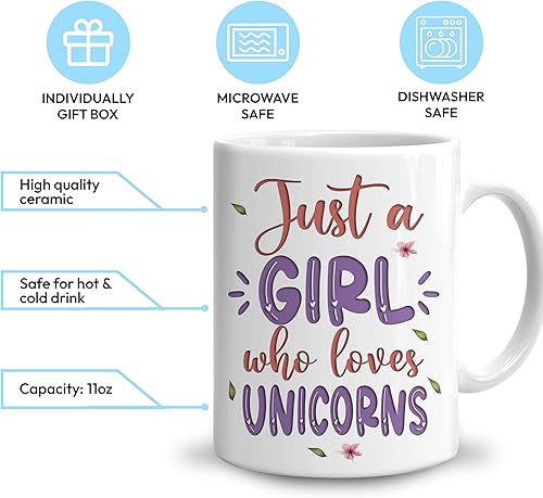 Miniatura 3 de Hyturtle Regalos personalizados para amantes de los unicornios, taza de café de cerámica con nombre personalizado de 11 onzas, idea de regalos