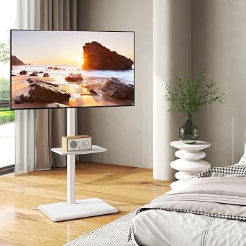 5Rcom Universal Floor TV Stand for 32-60 Inch TVs up to 40 kg, White