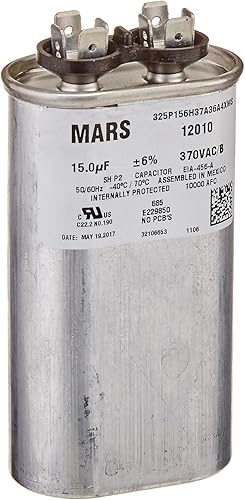 MARS - Motors & Armatures 12010 Motor Run Capacitor with 15 MFD 370V OVAL