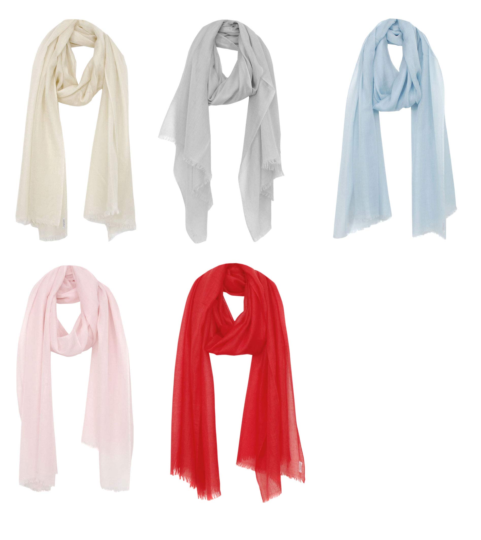 Bovari Kaschmir Schal Damen - 100% Kaschmir - Extra Leicht/Hauchzart - Premium Cashmere - extra dünner Schal/Sommerschal - 200 x 70 cm