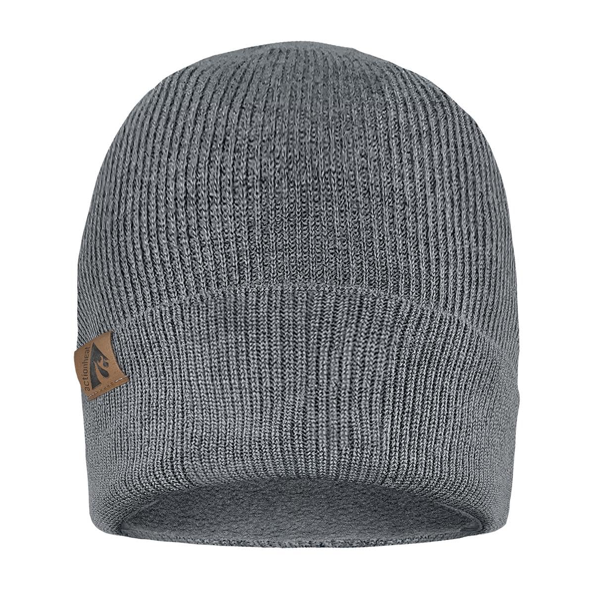 ActionHeat Gorro de punto calentado con batería de 5 V - Gorra recargable para invierno - Calor ajustable 4 horas de calor, Gris, talla única