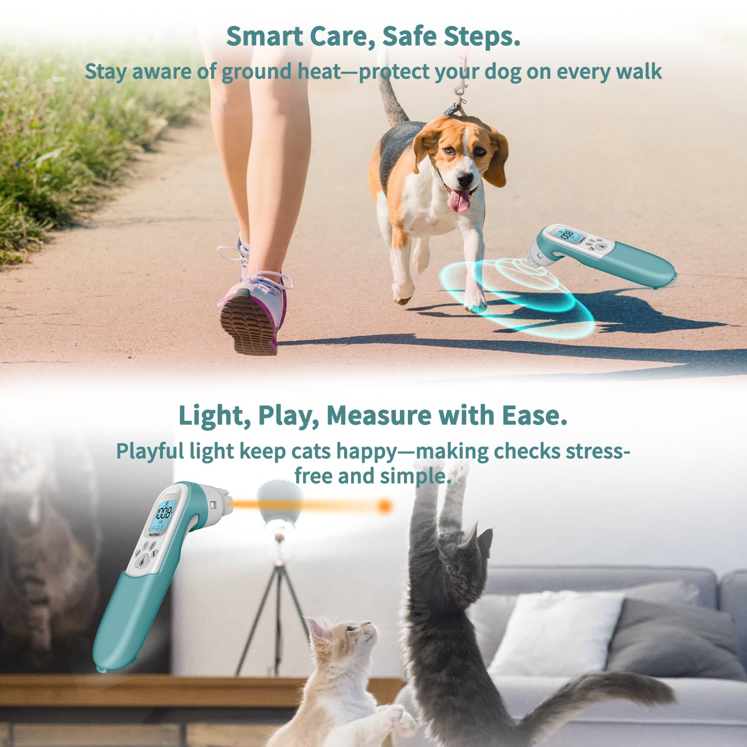 Smart Pet Thermo Comb - Termometro digitale non invasivo per animali domestici, per cani e gatti, scansione orale/rettale/superficiale per un rilevamento accurato della temperatura interna