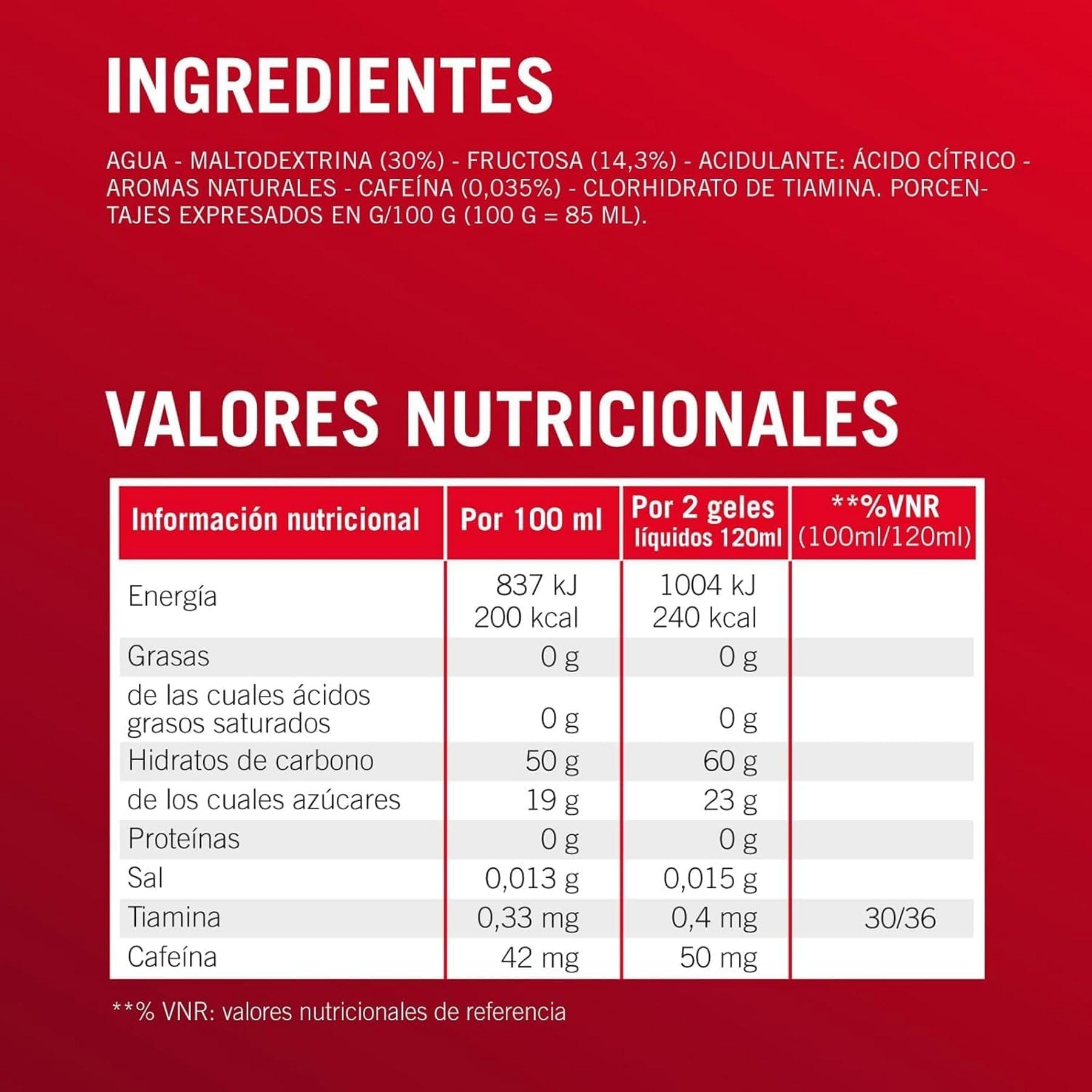 Enervit, Gel Sabor a Cítricos con Cafeína, Ideal para Deportes de Resistencia, Proporciona 30 Gramos de Carbohidratos, con Maltodextrina, Fructosa y Vitamina B1, 4 Unidades de 60 ml