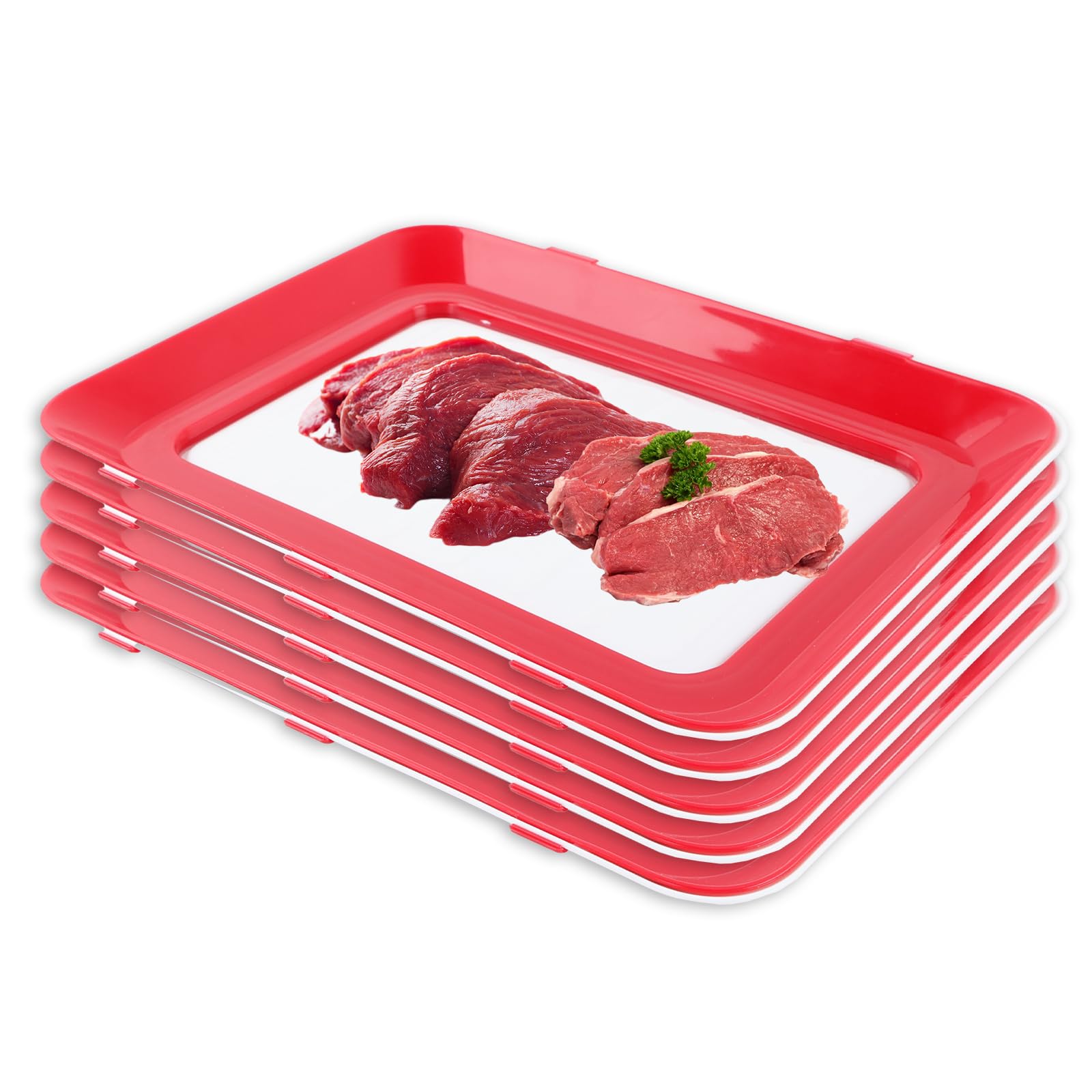 Einmachtablett Vakuum Frischhaltetablett mit Elastischer Folie Aufschnittbox Fresh Plate Kühlschrank Organizer Aufschnitt Wurst Aufbewahrung 