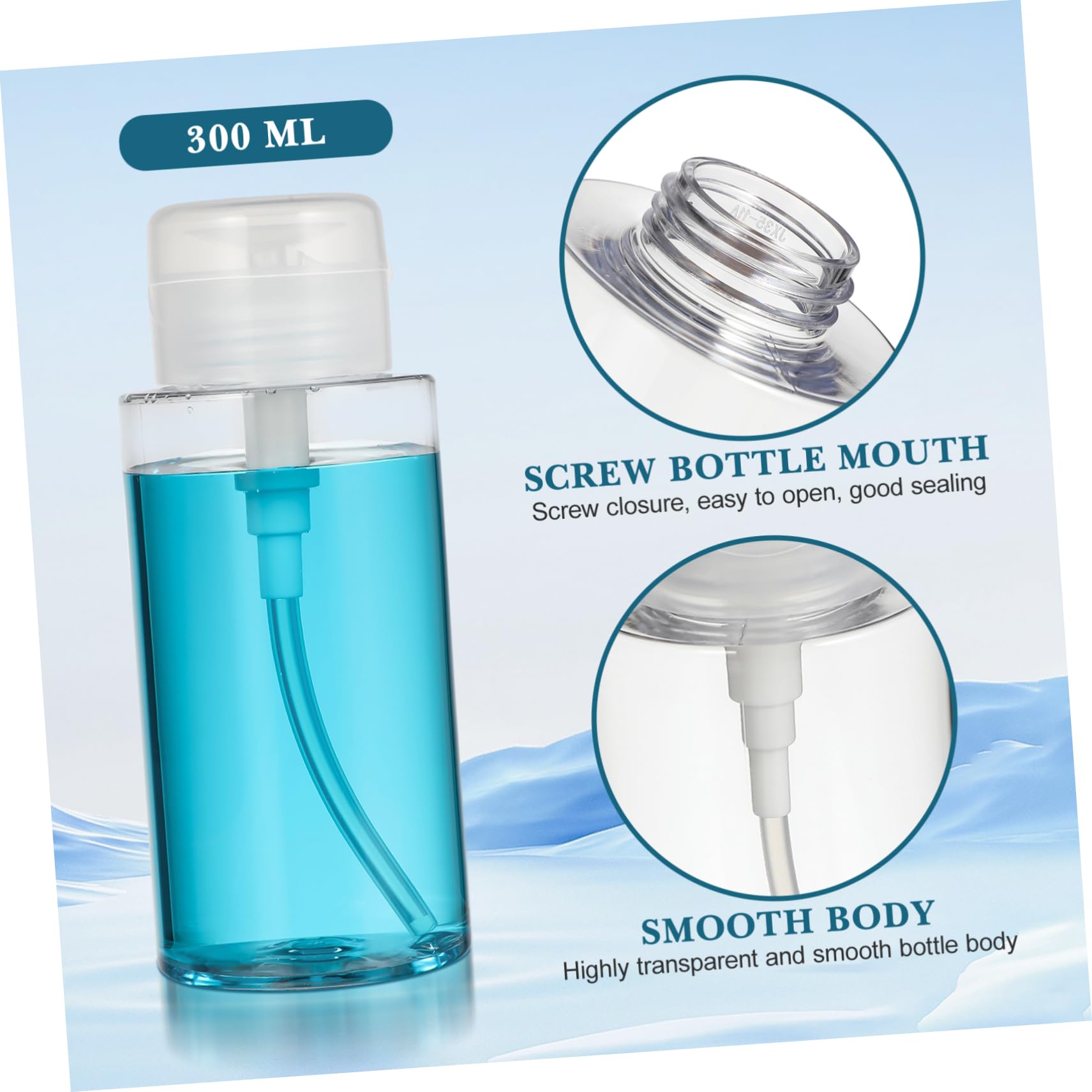 Flacon Presse Petg 300ml pour Dissolvant, Lot de 2 Pièces