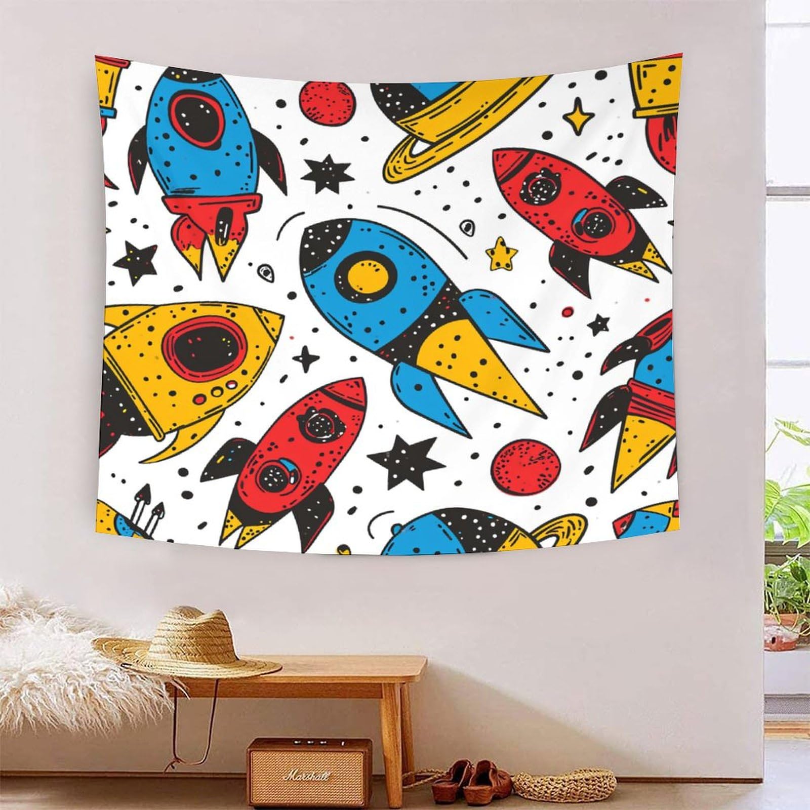 Tapisserie murale fusée 3D drap de tissu deco amovible