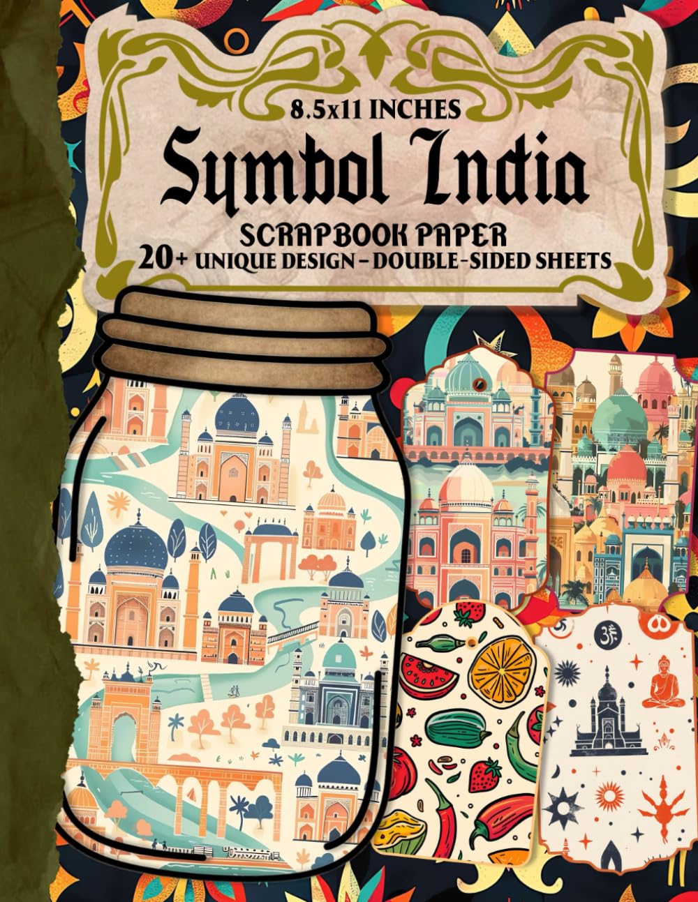 Symbol India Scrapbook Paper: Artistic Decorative Craft Paper for Gift Wrapping, Scrapbooking, Card Making, DIY Crafts