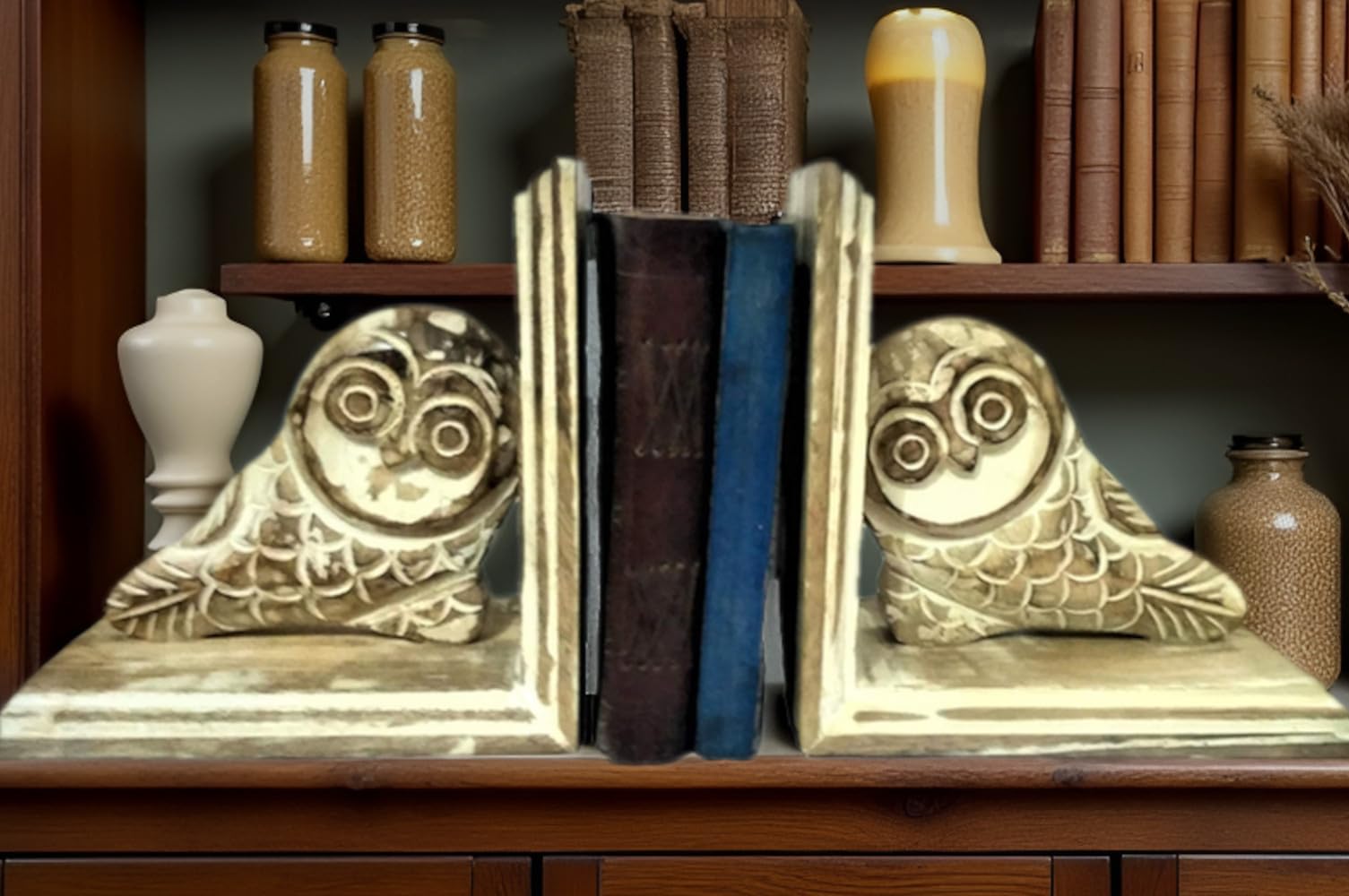 Serre-livres en bois Oiseau sage, cadeau idéal pour lecteur
