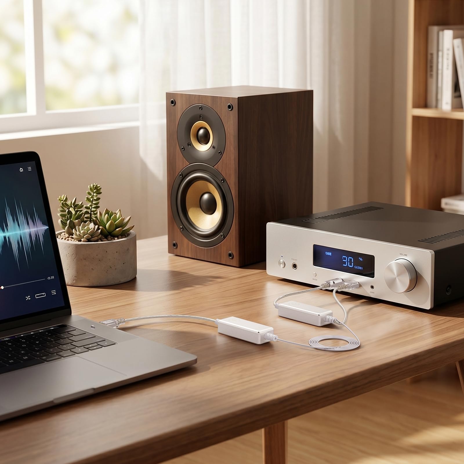 FIBBR HiFi USB-Audiokabel 3M, AOC USB A-B Glasfaserkabel für Musikliebhaber, HiFi-Decoder, Externe Soundkarten, Aktiven Audio, USB-Audiogeräte Decoder DAC Anschlusskabel
