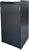 Vista 1 de FixtureDisplays® Black Restaurant - Recipiente de basura de comida rápida con puerta con bisagras, bandeja empotrada superior, capacidad
