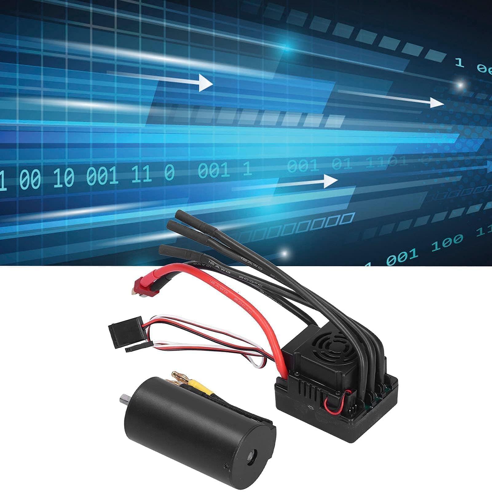 VBESTLIFE Kit Combo RC Motor ESC, 3670 2650KV Motor sin Escobillas y 120A ESC con Set de Enchufes en T Repuesto para Coche 1/8 RC