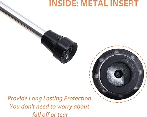 Miniatura 3 de Puntas de caña de 78 pulgadas Kotiorname Cane Rubber Tips de repuesto color negro, resistente, antideslizante, paquete de 4