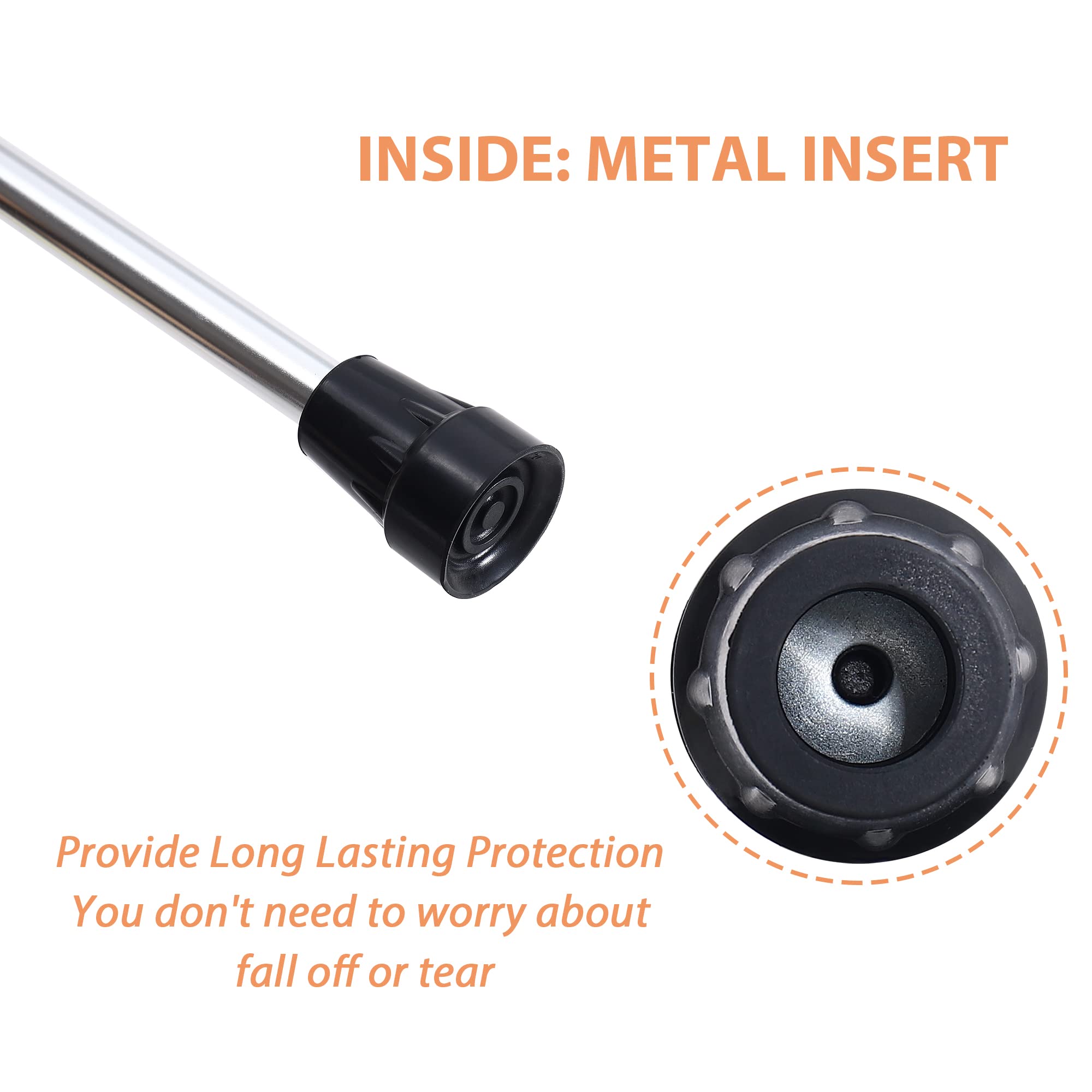 Końcówki trzcinowe 7/20.3 cm Kotiorname Crutch Heavy Duty Wymienne gumowe końcówki trzcinowe (4 sztuki, czarne)