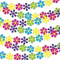 Vista 1 de Thenshop Paquete de 5 pancartas de fiesta hippie de los años 60, guirnalda de papel de flores retro, mini decoración de los años 70, mini flores