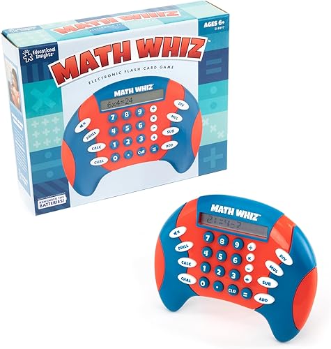 Miniatura 3 de Educational Insights Math Whiz - Juegos electrónicos de matemáticas, juego de sumas, restas, divisiones y multiplicaciones, juegos portátiles para